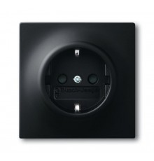 Розетка SCHUKO 16А 250В с защитными шторками, серия impuls, цвет чёрный бархат  2013-0-5334   2CKA002013A5334  ABB