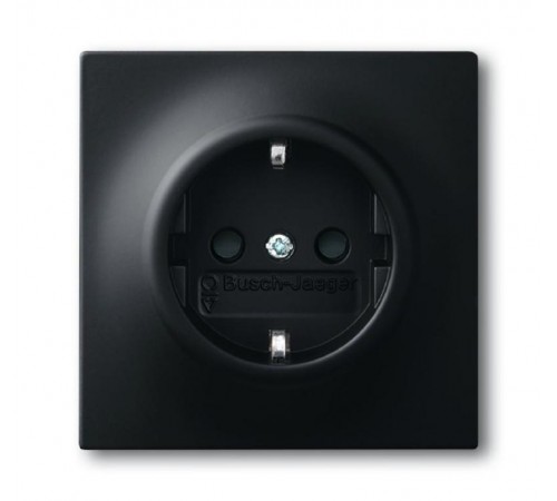 Розетка SCHUKO 16А 250В с защитными шторками, серия impuls, цвет чёрный бархат  2013-0-5334   2CKA002013A5334  ABB