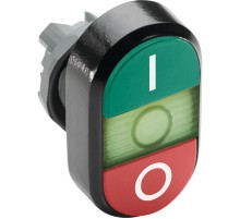 Кнопка двойная MPD2-11G (зеленая/красная) зеленая линза с тексто м (I/O)  1SFA611131R1102  ABB