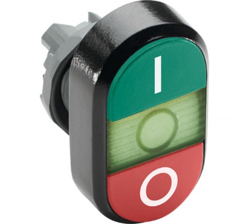 Кнопка двойная MPD2-11G (зеленая/красная) зеленая линза с тексто м (I/O)  1SFA611131R1102  ABB
