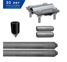 Вертикальный заземлитель из круглой оцинкованной стали, диаметром 16 мм, длиной 3 м  90138  Ezetek