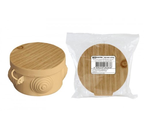 Коробка распределительная о/п D85х40мм, крышка, сосна, IP54, 4вх. инд. штрихкод  SQ1401-0702  TDM