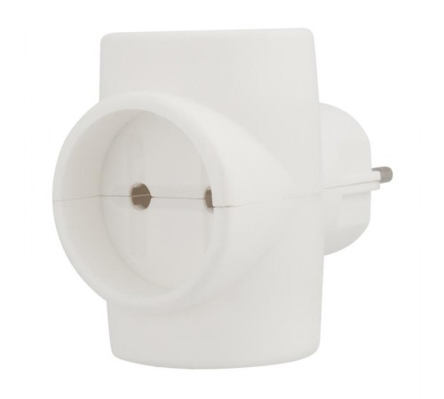 Евротройник электрический без заземления 220 В 6-10 A индивидуальный пакет  11-1068  REXANT