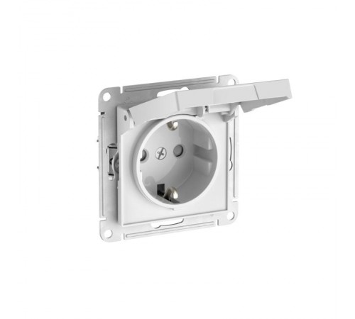 AtlasDesign Белый Розетка с заземлением со шторками с крышкой,16А,IP20, механизм, быстрозажимные клеммы  ATN000146S  SE