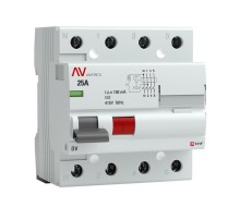 Выключатель дифференциальный (УЗО) DV 4п 25А 100мА тип AC AVERES  rccb-4-25-100-ac-av  EKF