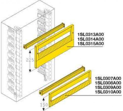 DIN-рейка+пластрон H=150мм для шкафа GEMINI (Размер4-5)  1SL0309A00  ABB