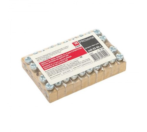 Шина PEN "ноль-земля" (6х9мм) 4 отверстия латунь крепеж по центру розничный стикер EKF PROxima  sn0-63-04-r  EKF