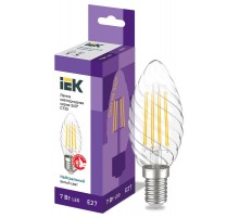 Лампа светодиодная LED CT35 свеча вит. 7Вт 230В 4000К E27 серия 360°  LLF-CT35-7-230-40-E27-CL  IEK
