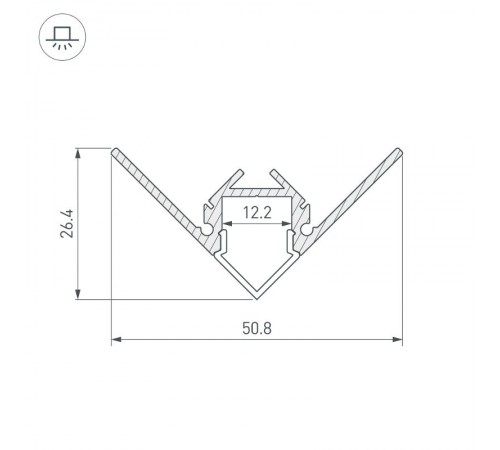 Профиль ARH-DECORE-S12-EXT-F-2000 ANOD внешний  023897  Arlight