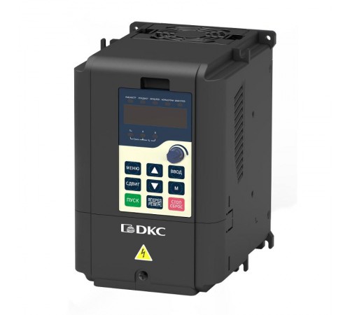 Преобразователь частоты, 1ф. питание 220В, выходная мощность 2,2 кВт, встроенный тормозной прерыватель и ЭМС фильтр  V2000-S02P2G  DKC
