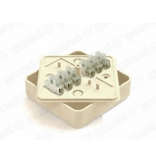 Коробка распределительная для о/п 75х75х20мм с клеммной колодкой ЗВИ-5 (1,5- 4 мм2) 6 клемм, IP40, цвет -СЛОНОВАЯ КОСТЬ (100шт)  GE41212-02  GREENEL