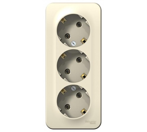 Blanca Молочный О/У с изолирующей пластиной Розетка 3-ая с заземлением без шторок 16А, 250В  BLNRA010312  SE