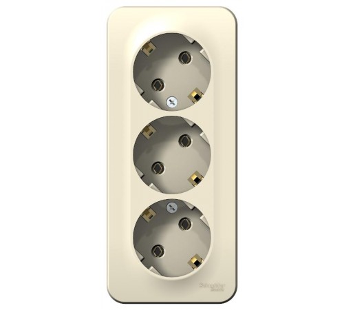 Blanca Молочный О/У с изолирующей пластиной Розетка 3-ая с заземлением без шторок 16А, 250В  BLNRA010312  SE