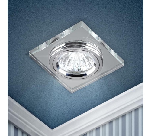 Светильник точечный встраиваемый под лампу DK8 50Вт MR16 хром/зеркальный  C0043740  ЭРА
