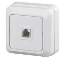 2-302-01 Intro Розетка телефонная RJ11, IP20, ОУ, Quadro, белый  Б0027661  Intro