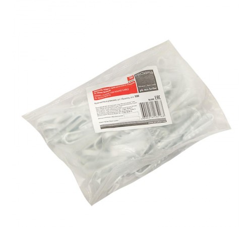 Дюбель-хомут для круглого кабеля  (5-10мм) белый (100шт.) EKF PROxima  plc-ncc-5x10w  EKF