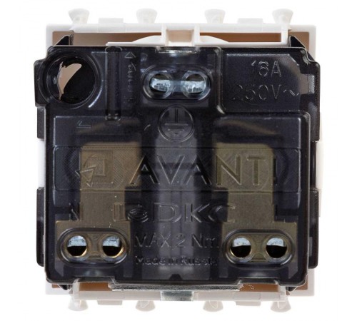 Розетка "Белое облако", 2P+E, с з/ш, "Avanti", 2 мод.  4400002  DKC