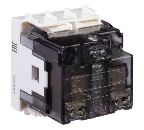 Розетка "Белое облако", 2P+E, с з/ш, "Avanti", 2 мод.  4400002  DKC