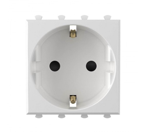 Розетка "Белое облако", 2P+E, с з/ш, "Avanti", 2 мод.  4400002  DKC