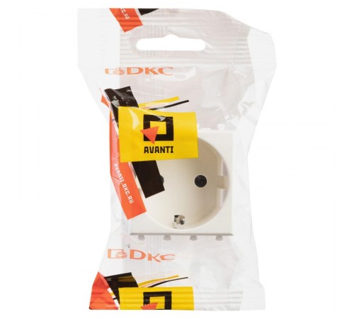 Розетка "Белое облако", 2P+E, с з/ш, "Avanti", 2 мод.  4400002  DKC