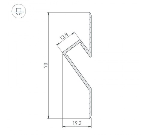 Профиль ARH-DECORE-S12-CAVE-F-2000 ANOD  023902  Arlight