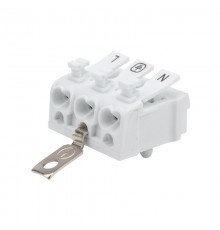 Клемма пружинная соединительная КСП 3-полюсная с заземлением и с монтажными ножками (100 шт./уп.)  07-6215-2  REXANT