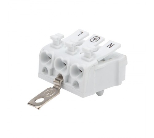 Клемма пружинная соединительная КСП 3-полюсная с заземлением и с монтажными ножками (100 шт./уп.)  07-6215-2  REXANT