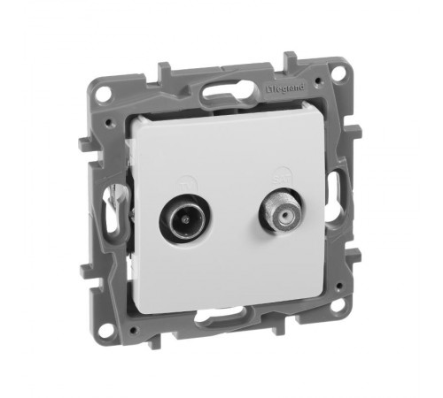 Etika Белый Розетка TV/SAT 2-х кабельная  672257  Legrand