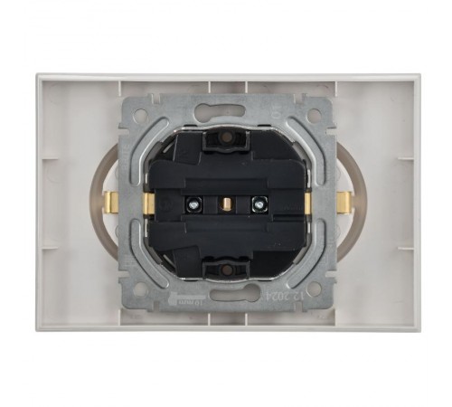 BRITE Розетка 2-ая с заземлением со шторками 16А в сборе РСш12-3-БрБ белый  BR-R24-16-K01-F-PRO  IEK