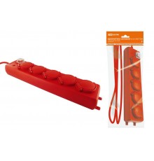 Удлинитель силовой Уз16-05В  (с крышками IP44, выключатель, 5 мест/10м ПВС 3х1,0)  SQ1302-0017  TDM