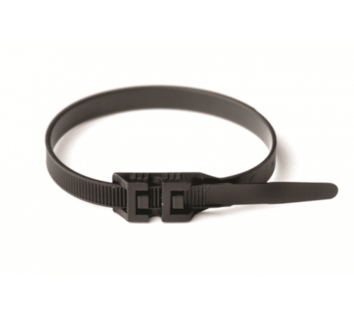 Хомут PL12. плоский двойной замок. черный 9х510  26456  DKC