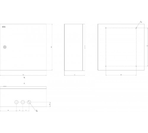 Щит с монтажной панелью металлический ЩМП-05 IP31 (400х400х175) SIMPLE  Б0041656  ЭРА