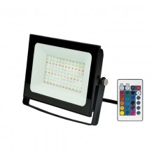 Прожектор светодиодный ULF-F60-50W/RGB IP65 200-240В BLACK  Мультиколор. Пульт ДУ (в/к). UL-00007123  Uniel