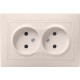 КВАРТА Кремовый Розетка 2-местная без заземления 10А РС12-2-ККм  ERK23-K33-10-DM  GENERICA