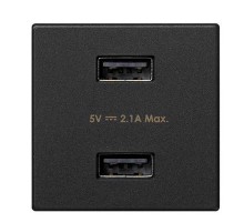 Simon Connect Зарядное устройство 2хUSB, К45, 5 В, 2,1 А, графит  K126E-14  Simon