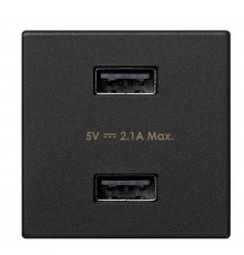 Simon Connect Зарядное устройство 2хUSB, К45, 5 В, 2,1 А, графит  K126E-14  Simon