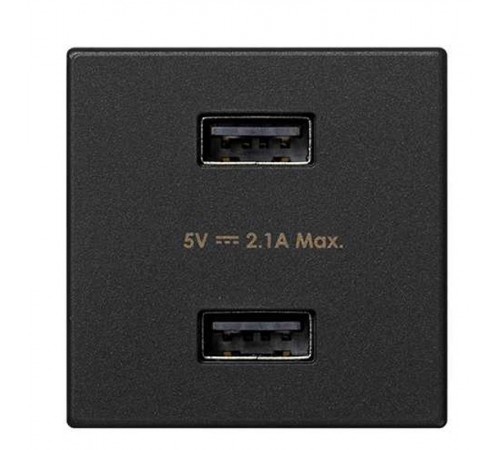 Simon Connect Зарядное устройство 2хUSB, К45, 5 В, 2,1 А, графит  K126E-14  Simon