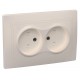 КВАРТА Кремовый Розетка 2-местная без заземления со шторками 10А РСш12-2-ККм  ERK20-K33-10-DM  GENERICA