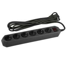 Сетевой фильтр USF-6es-3m-B-BOX базовая защита, с/з, с выкл, 6гн, 3м, ПВС,  10А,  Б0037263  ЭРА