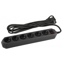 Сетевой фильтр USF-6es-3m-B-BOX базовая защита, с/з, с выкл, 6гн, 3м, ПВС,  10А,  Б0037263  ЭРА