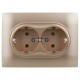 SKANDY Розетка 2-местная с з/к без з/ш 16А сб. SK-R08Sa песочный  SK-R21-16-K98-F  IEK