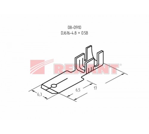Клемма плоская штекер 4.8 мм 0,5-1.5 мм (РП-п 1.5-(4.8))  08-0910  REXANT