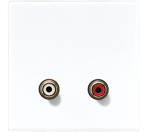 Розетка 2хRCA Jung LS 990, скрытый монтаж, белый, MALS1021WW