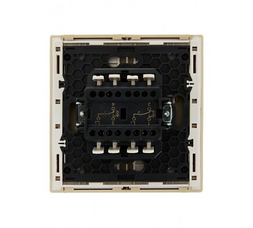 FORTE&PIANO Выключатель 2-клавишный проходной с индикацией 10А FP408 ваниль  FP-V22-1-10-1-K10  IEK