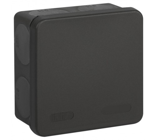 Распаячная коробка  KOR-100-100-50-9g-2MP-B двухкомпонентная HF стойкая к УФ 100х100х50мм черная прямой монтаж IP67 KOR-100-100-50-9g-2MP-B  Б0062770