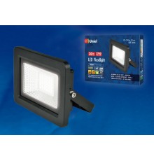 Прожектор светодиодный ULF-F19-30W/4000K IP65 175-250В BLACK 30вт, 4000К, черный  UL-00005152  Uniel