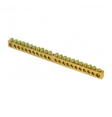 Шина PEN "ноль-земля" (8х12мм) 22 отверстия латунь крепеж по центру EKF PROxima  sn0-125-22-c  EKF