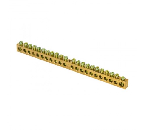 Шина PEN "ноль-земля" (8х12мм) 22 отверстия латунь крепеж по центру EKF PROxima  sn0-125-22-c  EKF