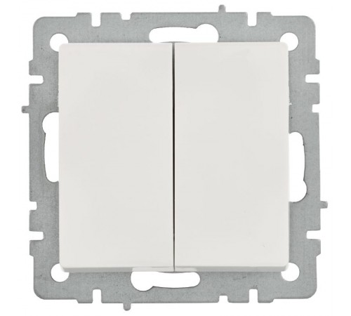 BRITE Выключатель 2-клавишный проходной 10А ВС10-2-6-БрБ белый  BR-V22-0-10-K01-PRO  IEK