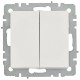 BRITE Выключатель 2-клавишный проходной 10А ВС10-2-6-БрБ белый  BR-V22-0-10-K01-PRO  IEK